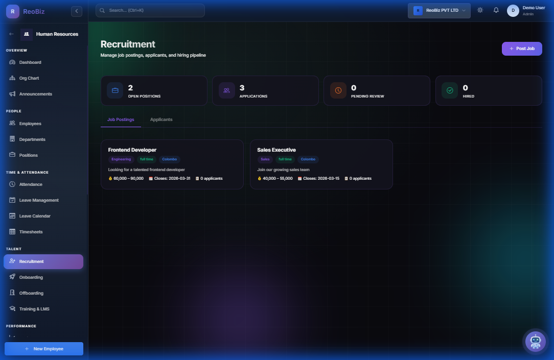 Recruitment and applicant tracking