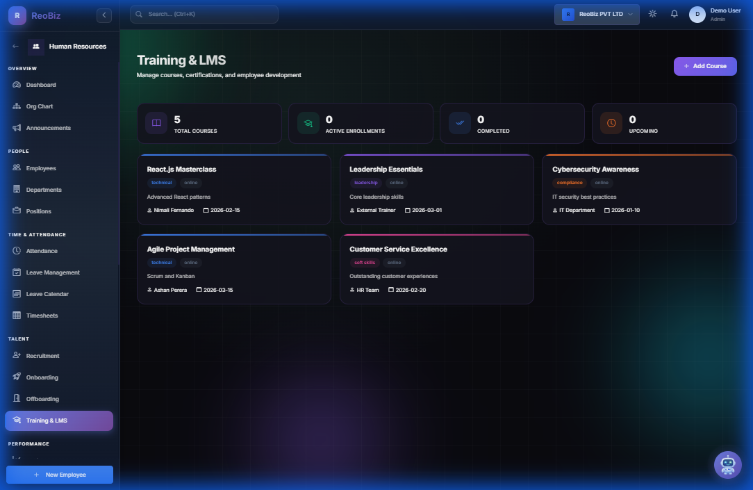 Training and LMS with course management