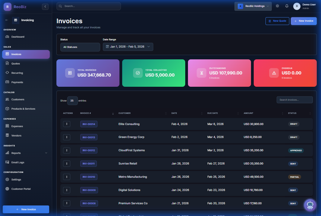 Invoice List - Manage all your invoices